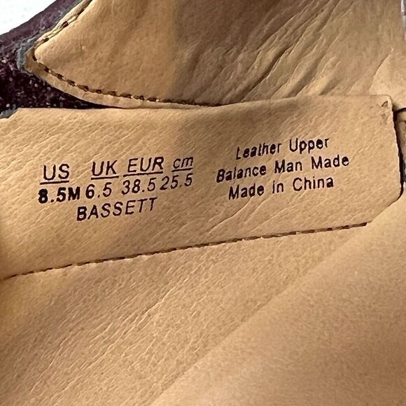 Franco Sarto Womens 8.5M Burgundy Suede Chunky Heels Zip Up Comfort Classic Pump - Picture 9 of 10